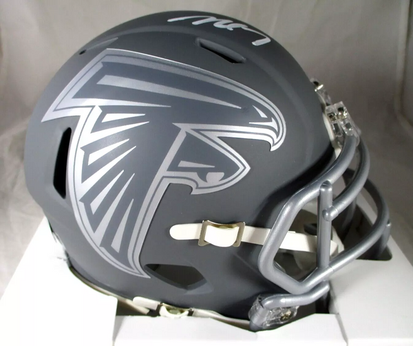 Michael Vick / Autographed Atlanta Falcons Slate Alternate Mini Helmet / Beckett