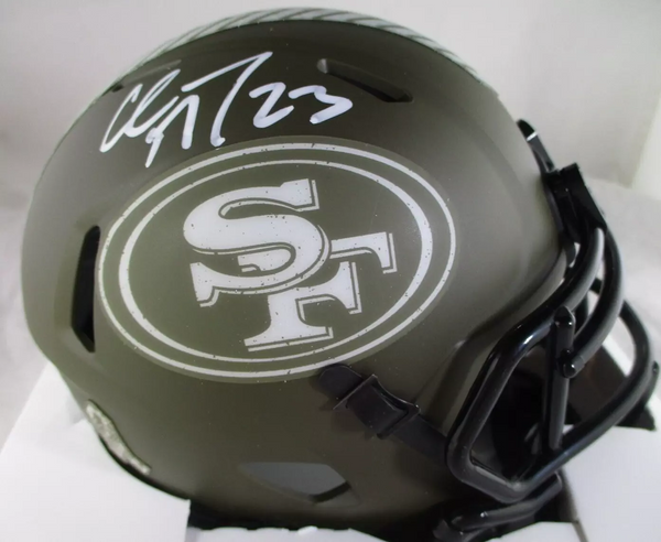 Christian McCaffrey / Autographed San Francisco 49ers STS Mini Helmet / Beckett