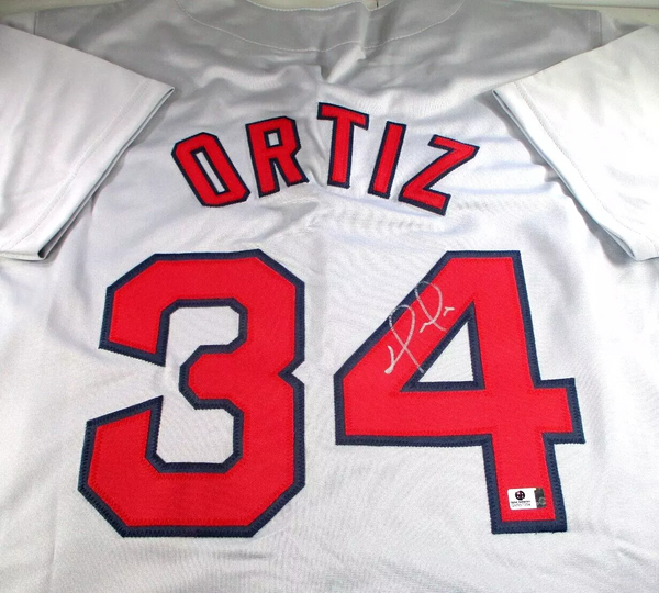 David Ortiz / Autographed Boston Red Sox Grey Custom Baseball Jersey / COA