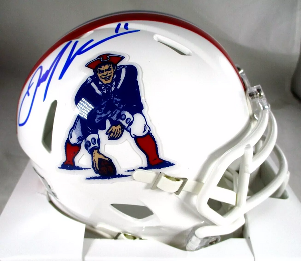 Julian Edelman / Autographed New England Patriots Throwback Mini Helmet / COA