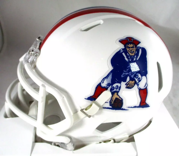 Julian Edelman / Autographed New England Patriots Throwback Mini Helmet / COA