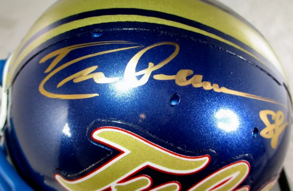 Drew Pearson / Autographed Tulsa Golden Hurricanes Schutt Mini Helmet / JSA